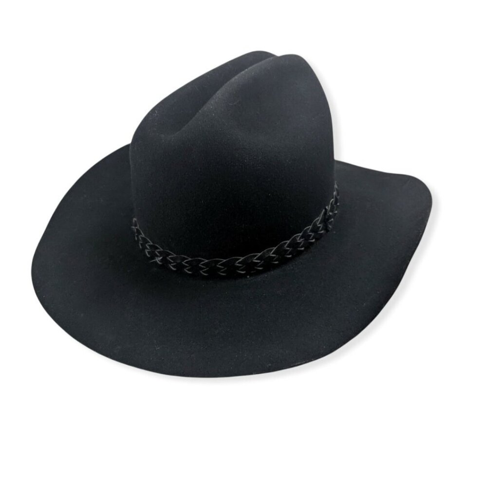 Vintage Smithbilt Cowboy Western Hat 6 7/8 Black Wool Felt 3X Calgary Canada